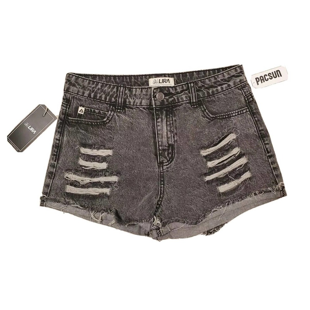 Lira Light Black Denim Shorts Size 9 Distressed Western CRTV SCTV NEW w TAGS NWT